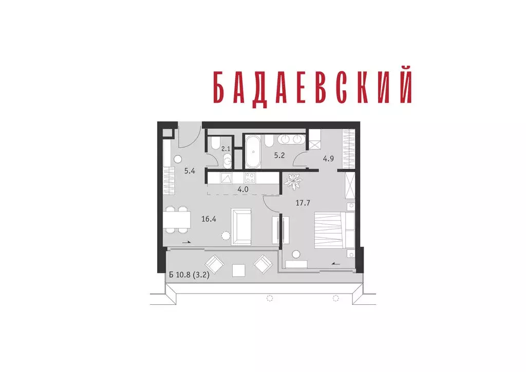2-комнатная квартира: Москва, Кутузовский проспект, 12/1 (58.9 м) - Фото 2