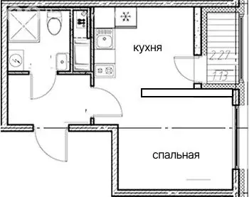 1-комнатная квартира: Санкт-Петербург, Выборгский район, муниципальный ... - Фото 0