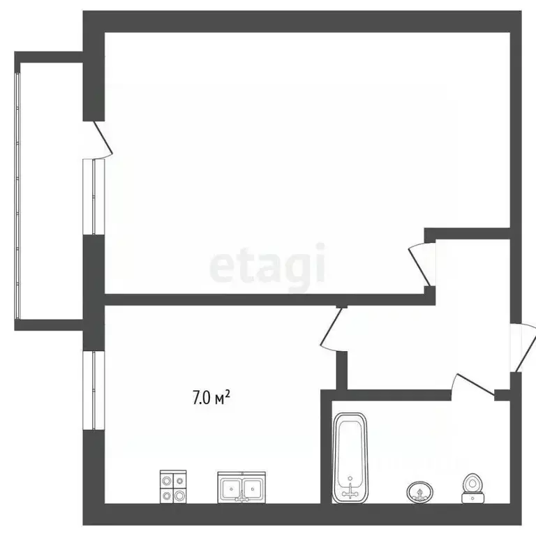 1-к кв. Вологодская область, Вологда ул. Текстильщиков, 20А (33.5 м) - Фото 2
