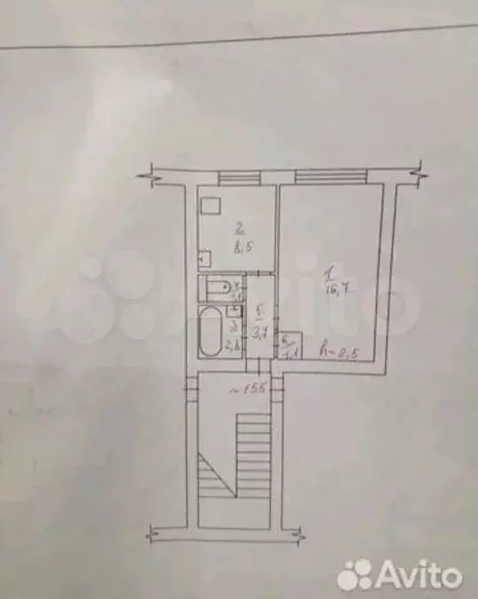 1-к. квартира, 36 м, 1/5 эт. - Фото 0