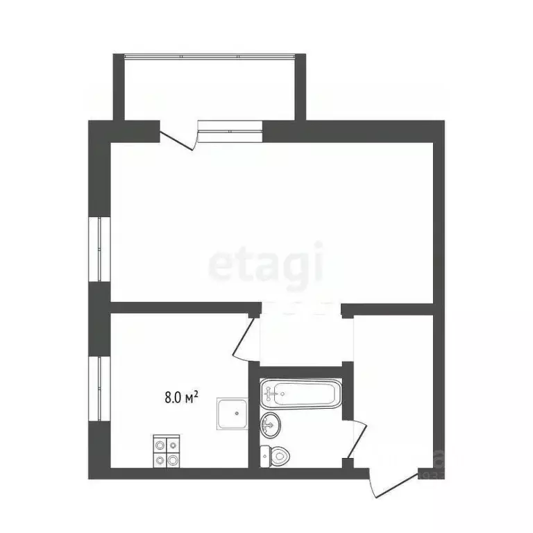 1-к кв. Тюменская область, Тюмень Тульская ул., 5 (30.7 м) - Фото 2