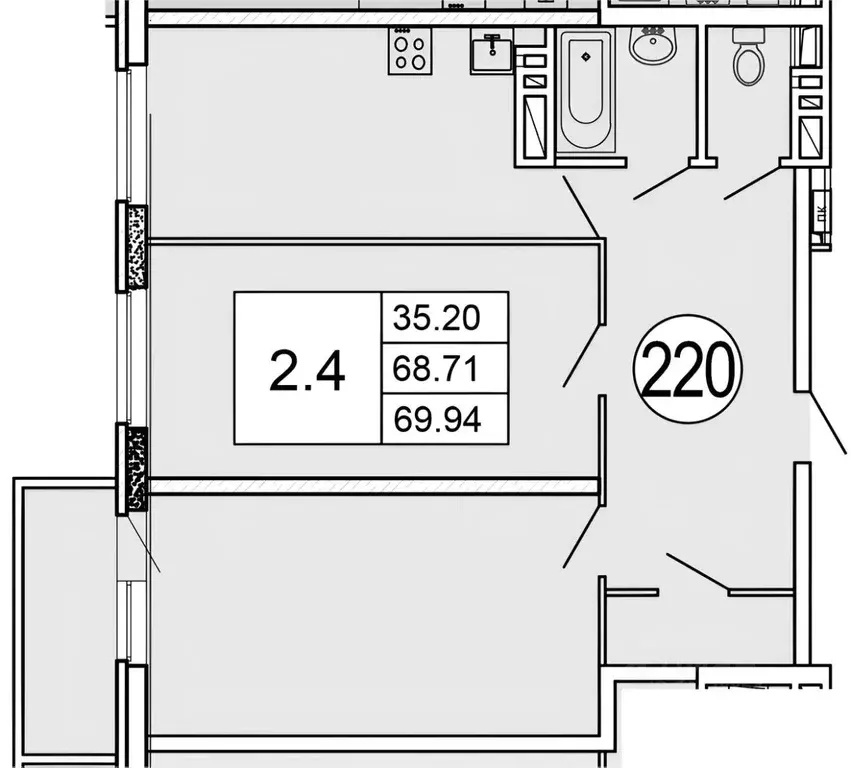2-к кв. Ростовская область, Ростов-на-Дону просп. 40-летия Победы, ... - Фото 2
