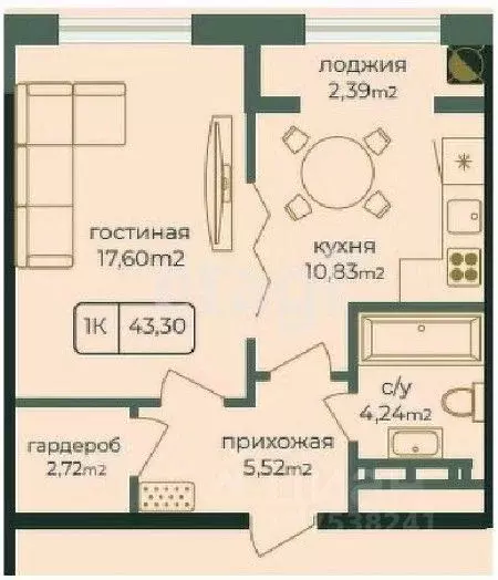 1-к кв. Дагестан, Каспийск просп. Акулиничева (43.2 м) - Фото 0