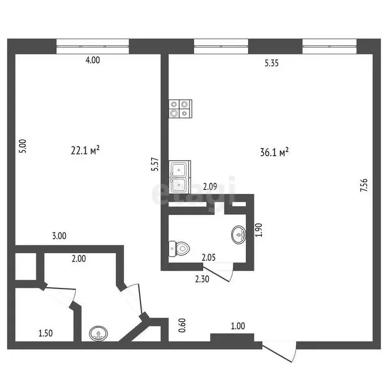 2-комнатная квартира: Кемерово, бульвар Строителей, 32/1 (67 м) - Фото 0