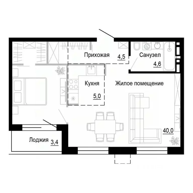 1-к кв. Приморский край, Владивосток ул. Бринера (54.2 м) - Фото 1