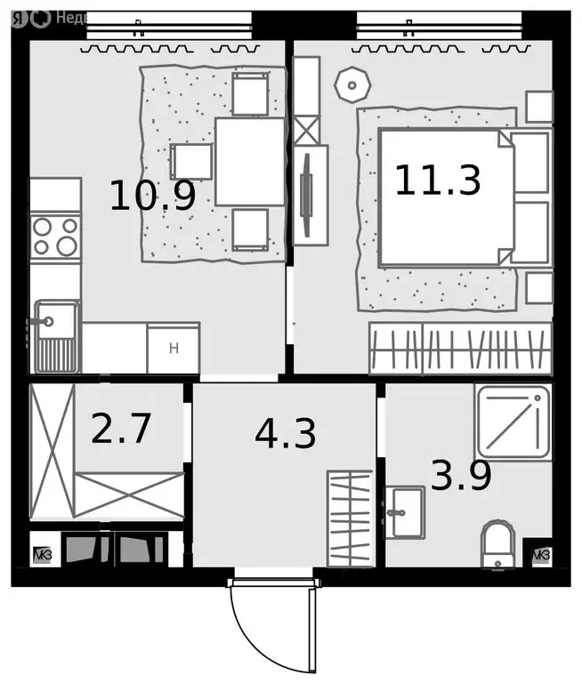 1-комнатная квартира: Москва, Отрадная улица, 4А (33.1 м) - Фото 0