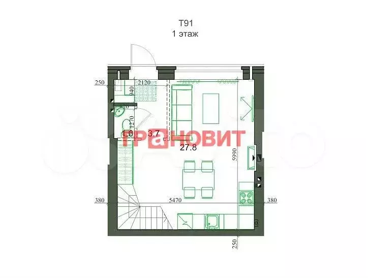 3-к. квартира, 92 м, 3/3 эт. - Фото 0