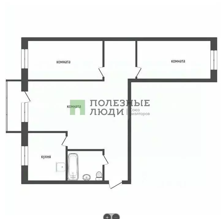 3-к кв. Красноярский край, Красноярск Московская ул., 1 (58.2 м) - Фото 2