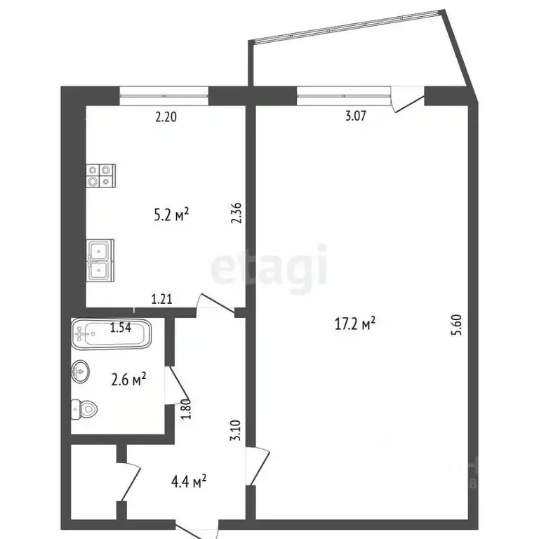 1-к кв. Самарская область, Самара Ташкентская ул., 141 (30.9 м) - Фото 2