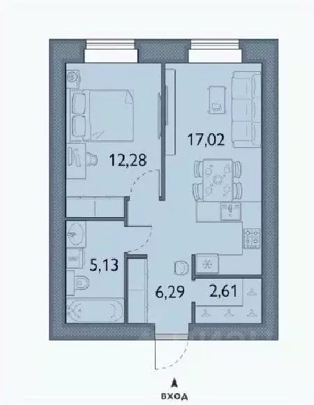 1-к кв. Брянская область, Брянский район, пос. Мичуринский, ... - Фото 1
