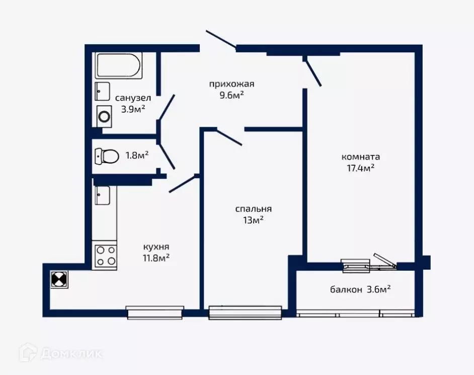Продаётся 2-к квартира, 62 м - Фото 0