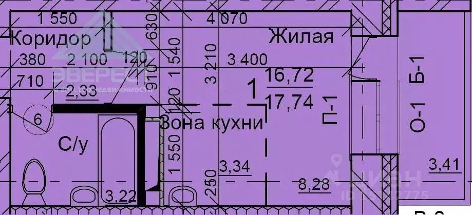 Студия Хакасия, Абакан просп. Дружбы Народов, 41А (22.62 м) - Фото 2