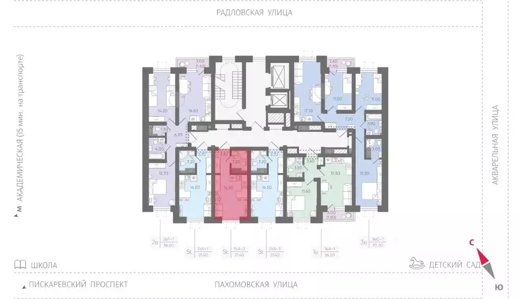 Студия Санкт-Петербург ул. Радловская (21.4 м) - Фото 1