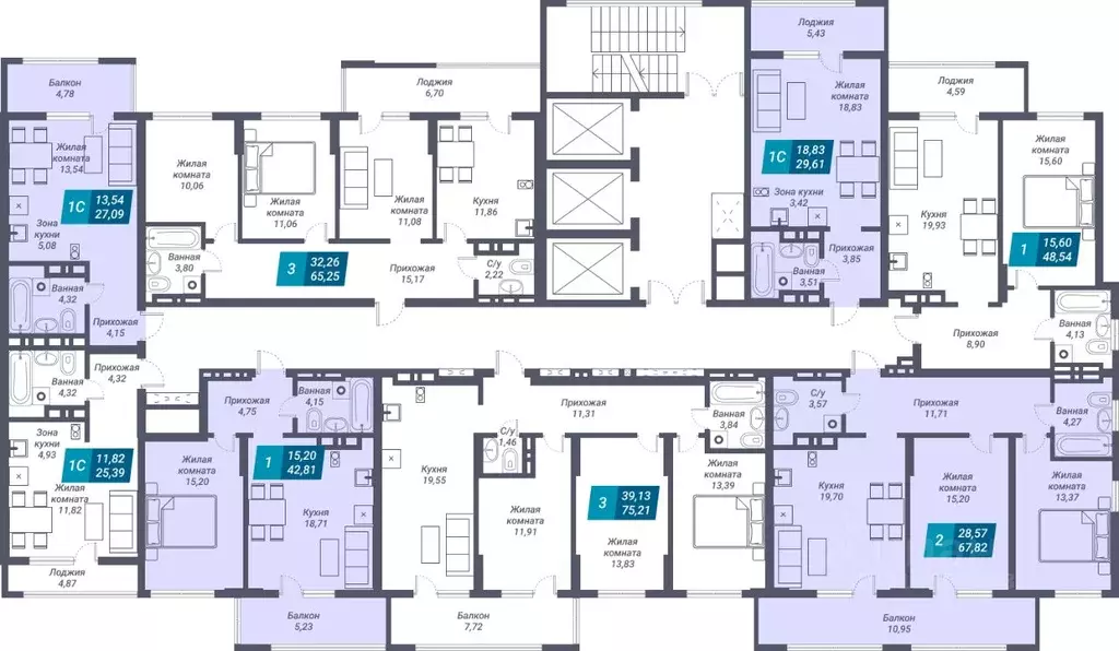 2-к кв. Новосибирская область, Новосибирск ул. Королева, 19 (67.82 м) - Фото 1