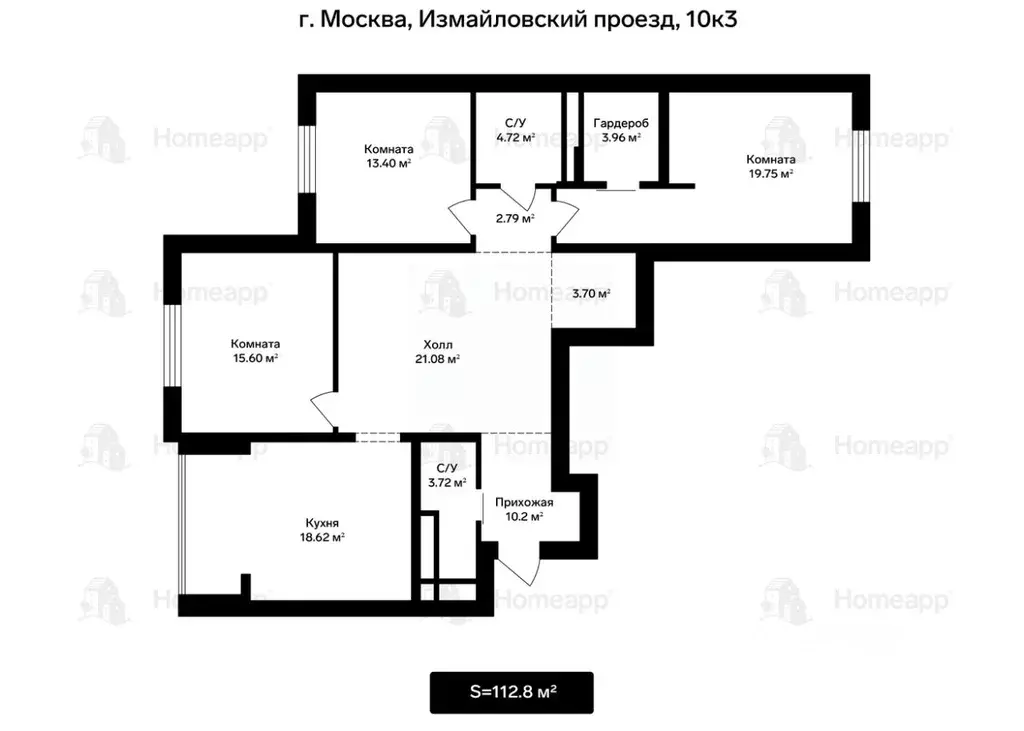 4-к кв. Москва Измайловский проезд, 10к3 (112.8 м) - Фото 1