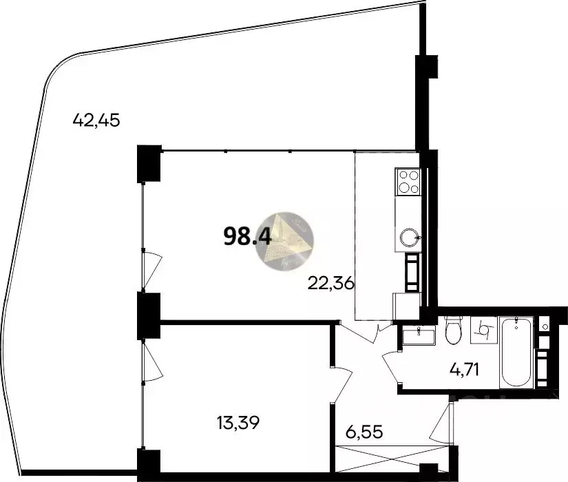 1-к кв. Крым, Сакский район, Лесновское с/пос, с. Прибрежное ул. ... - Фото 2