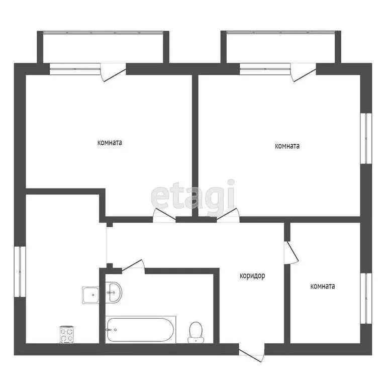 3-комнатная квартира: Калининград, Красносельская улица, 38 (73 м) - Фото 0