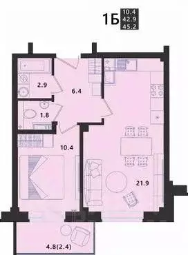 1-к кв. Псковская область, Псковский район, Завеличенская волость, д. ... - Фото 1