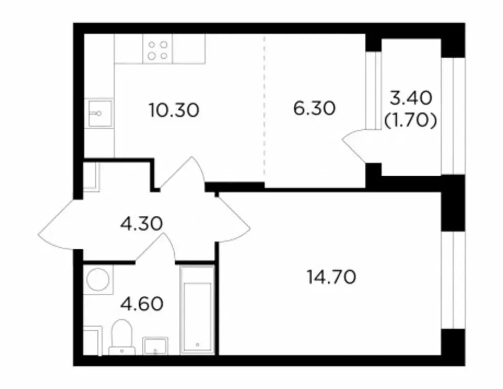 2-комнатная квартира: Мытищи, проспект Астрахова, 14 (41.9 м) - Фото 0