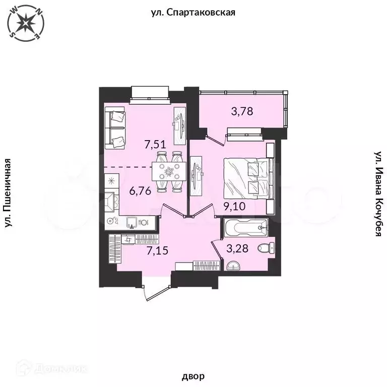 1-к. квартира, 40 м, 4/12 эт. - Фото 0