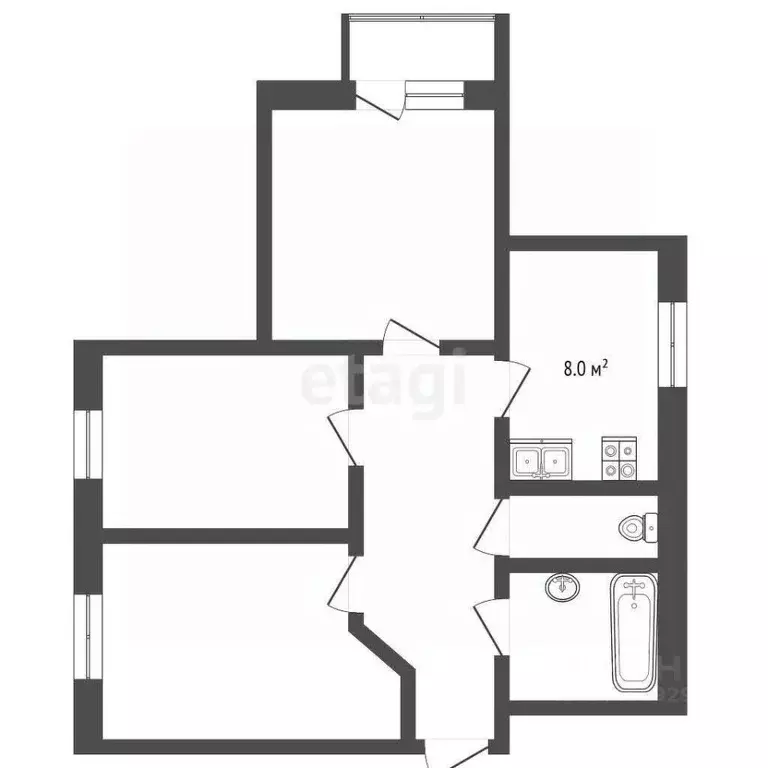 3-к кв. Ростовская область, Таганрог ул. Фрунзе, 150 (60.0 м) - Фото 1