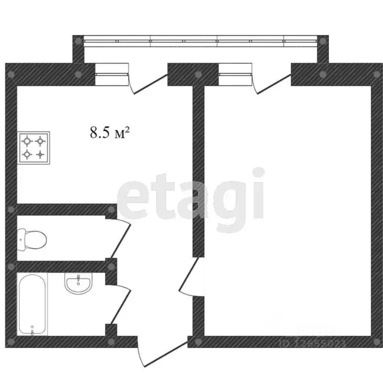 1-к кв. Костромская область, Кострома Речной просп., 23 (33.3 м) - Фото 1