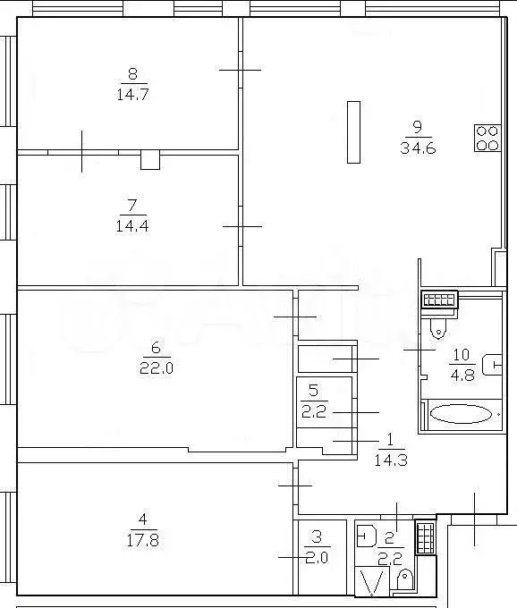 4-к. квартира, 130 м, 7/10 эт. - Фото 0