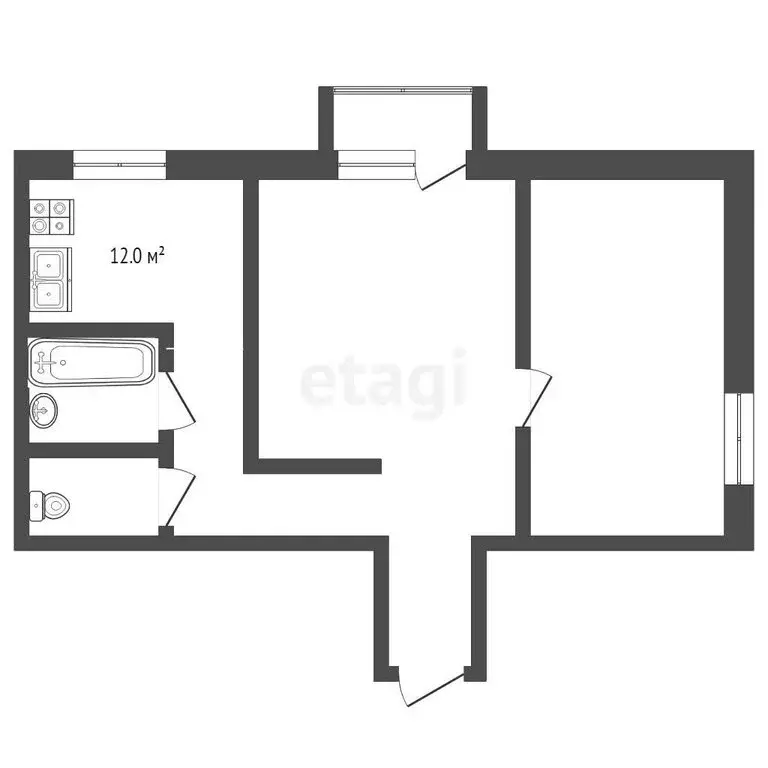 2-комнатная квартира: Буй, улица Октябрьской Революции, 63 (51 м) - Фото 1