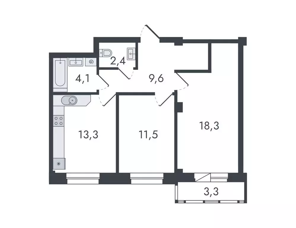 2-комнатная квартира: Киров, Чистопрудненская улица, 13 (62.5 м) - Фото 0