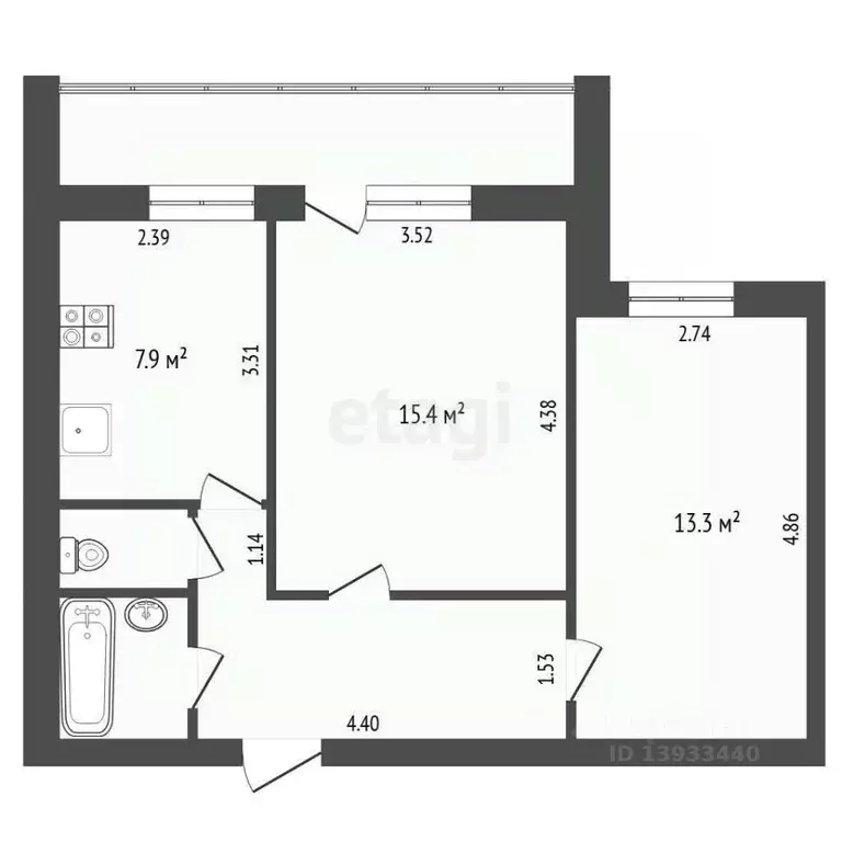 2-к кв. Тюменская область, Тюмень ул. Червишевский Тракт, 31 (59.3 м) - Фото 2
