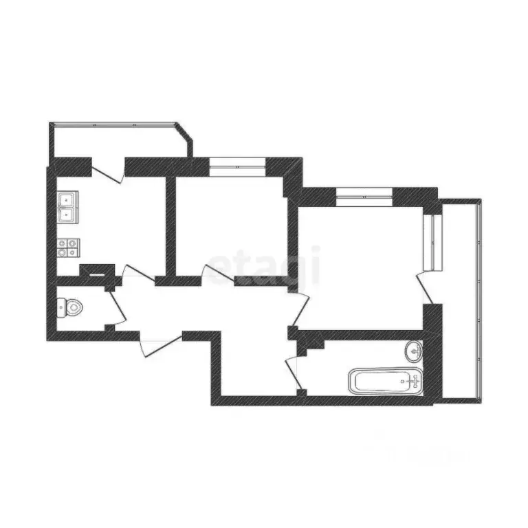 2-к кв. Тюменская область, Тюмень ул. Водников, 5 (51.0 м) - Фото 1