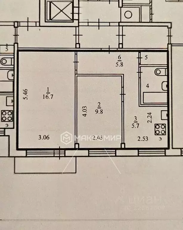 2-к кв. Архангельская область, Архангельск Воскресенская ул., 116к2 ... - Фото 2