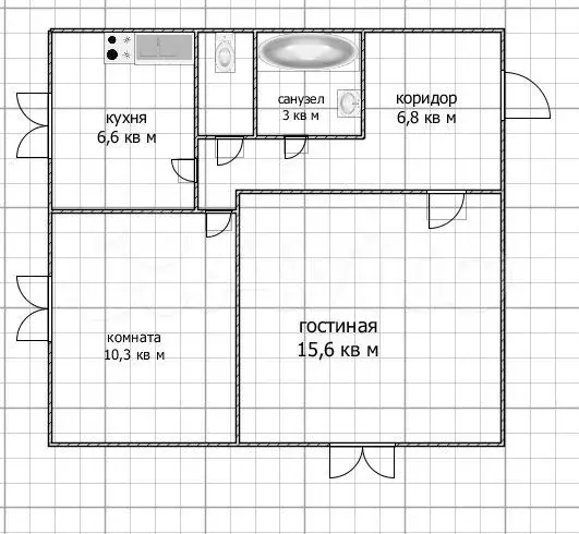2-к. квартира, 44 м, 2/3 эт. - Фото 0