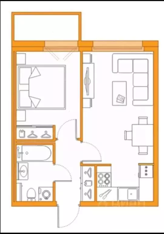 2-к кв. Санкт-Петербург Яхтенная ул., 24к2 (35.0 м) - Фото 2