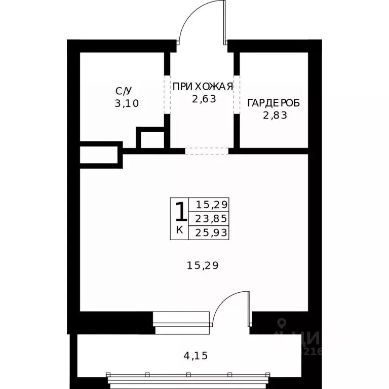 Студия Нижегородская область, Нижний Новгород Ленгородок мкр, Мед ... - Фото 2