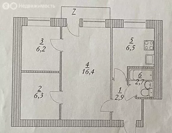 2-комнатная квартира: Энгельс, Молодёжная улица, 9 (41 м) - Фото 2