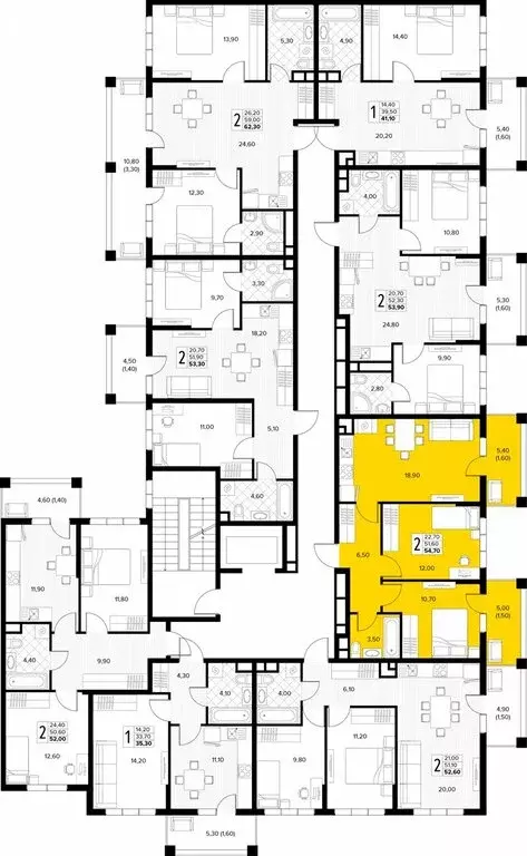 2-комнатная квартира: Сукко, жилой комплекс Кипарис (54.7 м) - Фото 1