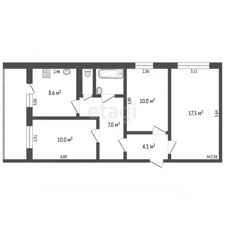 3-к кв. Владимирская область, Ковров ул. Абельмана, 139/2 (61.6 м) - Фото 2