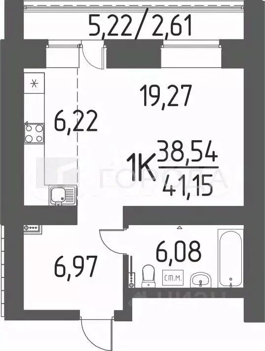 1-к кв. Томская область, Томский район, д. Кисловка, Левобережный мкр ... - Фото 1