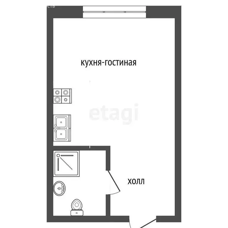 Квартира-студия: Вологда, улица Пугачёва, 73 (17.5 м) - Фото 1