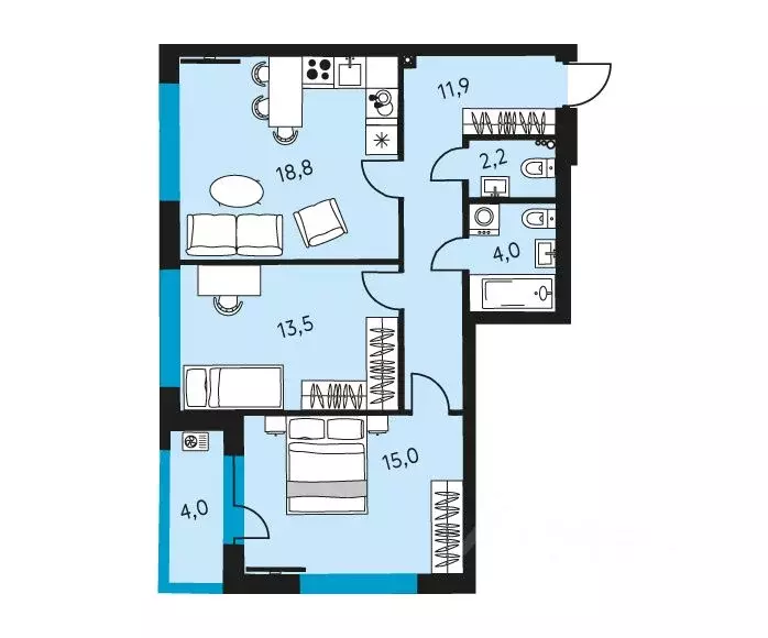 3-к кв. Пермский край, Пермь ул. Пушкина, 91 (67.4 м) - Фото 1