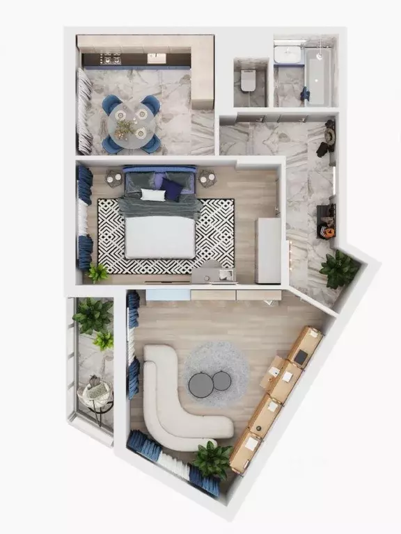 2-к кв. Липецкая область, Липецк Минская ул., 6Б (64.3 м) - Фото 1