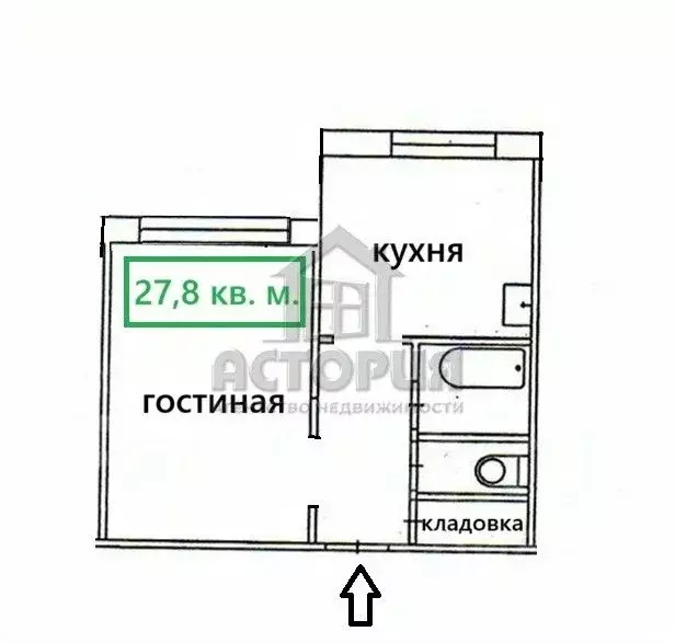 1-к кв. Красноярский край, Красноярск ул. Гусарова, 68 (27.8 м) - Фото 0