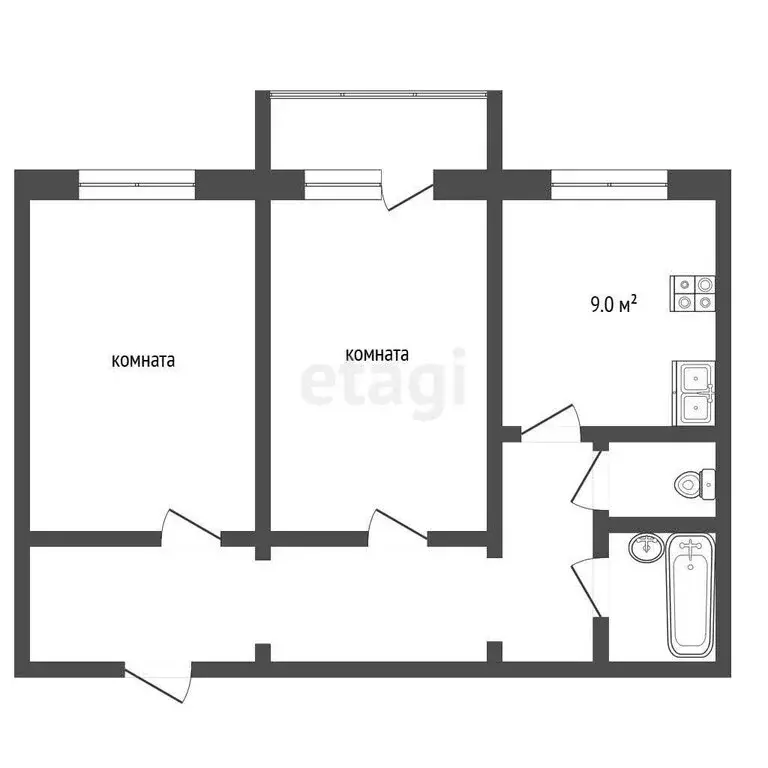 2-комнатная квартира: Челябинск, улица Салавата Юлаева, 17В (48.6 м) - Фото 1