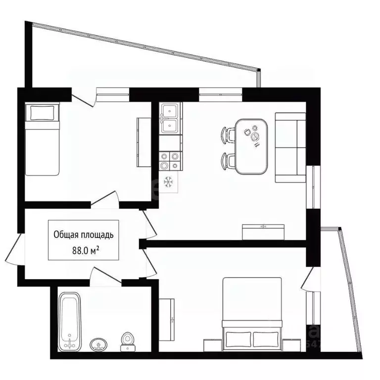 3-к кв. Новосибирская область, Бердск ул. Карла Маркса, 36 (88.0 м) - Фото 2