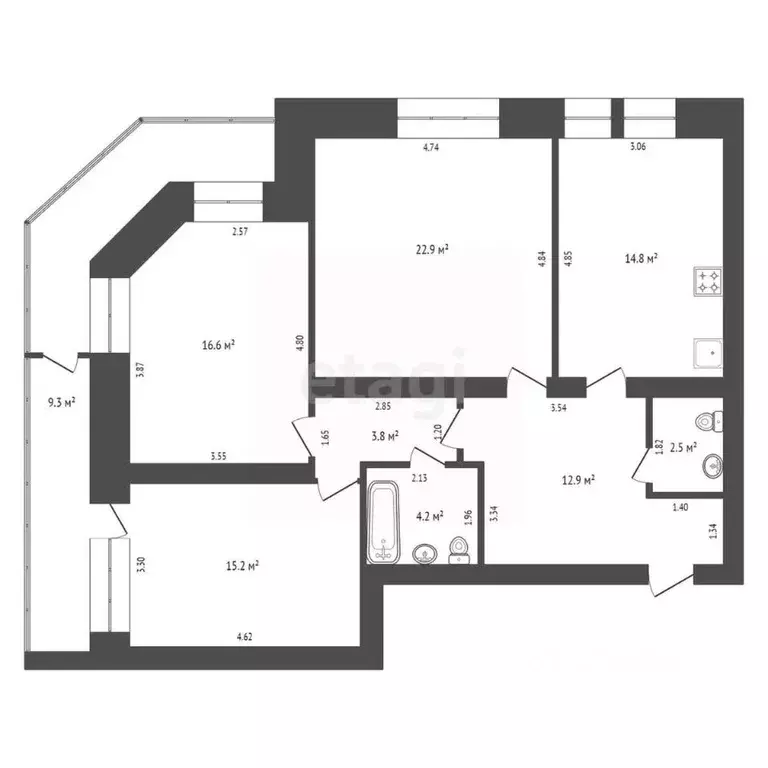 3-к кв. Забайкальский край, Чита ул. 9 Января, 91 (92.7 м) - Фото 1