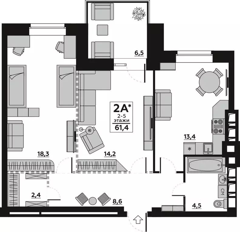 2-к кв. Волгоградская область, Волгоград пос. Ангарский, ул. ... - Фото 1