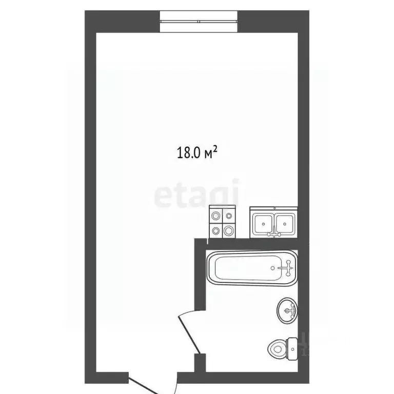 Студия Кемеровская область, Кемерово Спортивная ул., 36 (18.0 м) - Фото 1