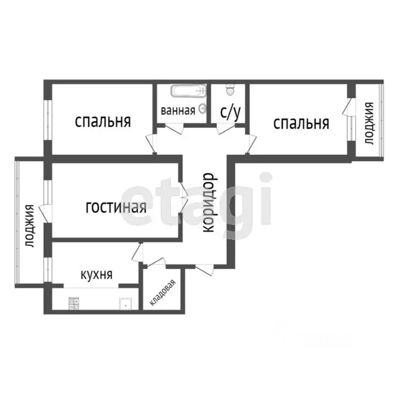 3-к кв. Ульяновская область, Ульяновск Самарская ул., 23 (64.3 м) - Фото 1