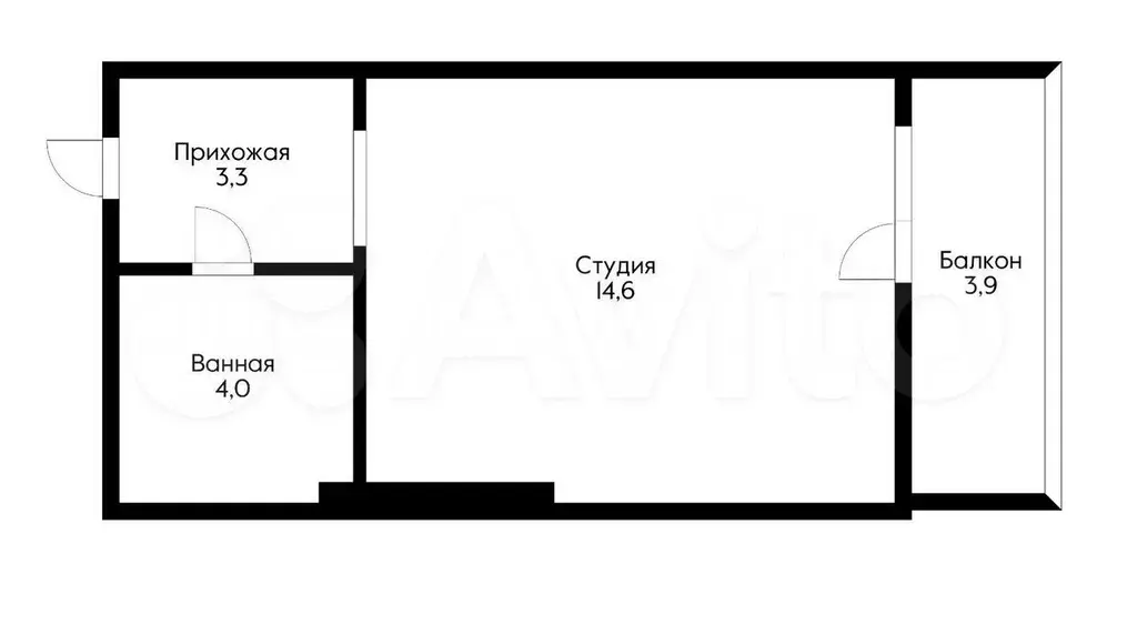 Квартира-студия, 22 м, 3/6 эт. - Фото 0